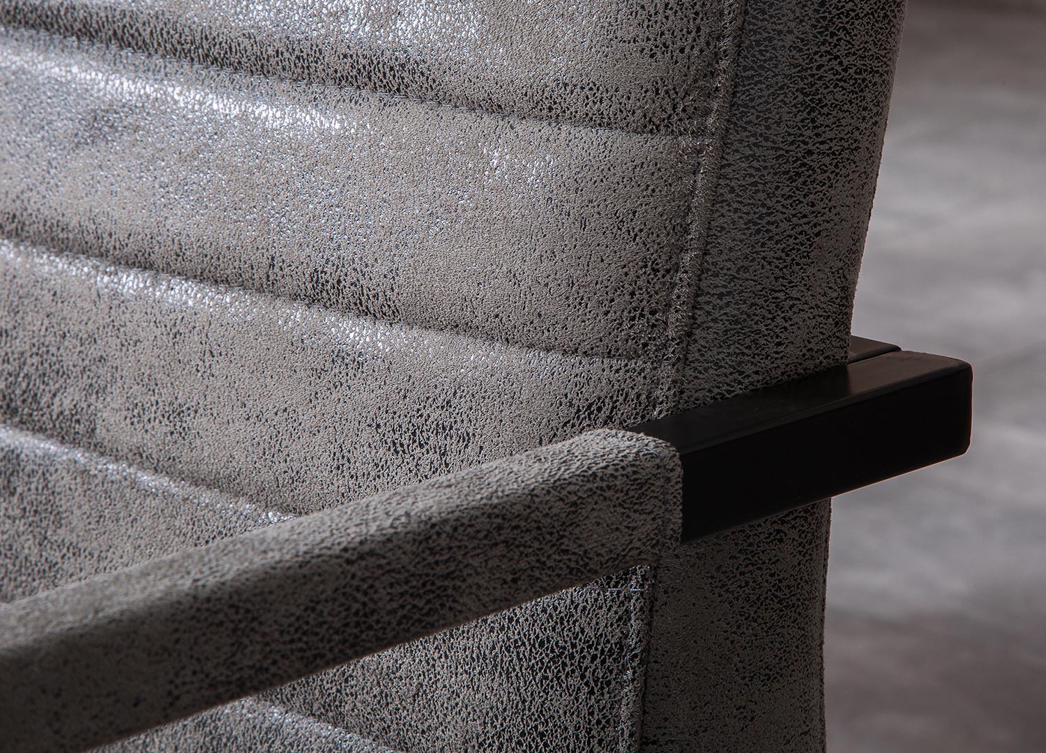 Banquette design avec accoudoirs gris vintage 160 cm