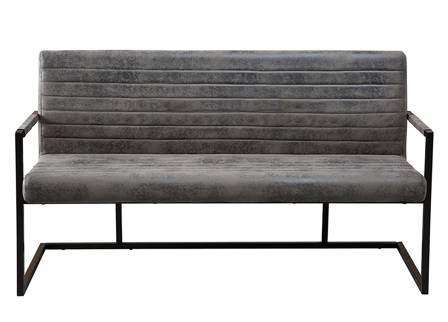 Banquette design avec accoudoirs gris vintage 160 cm