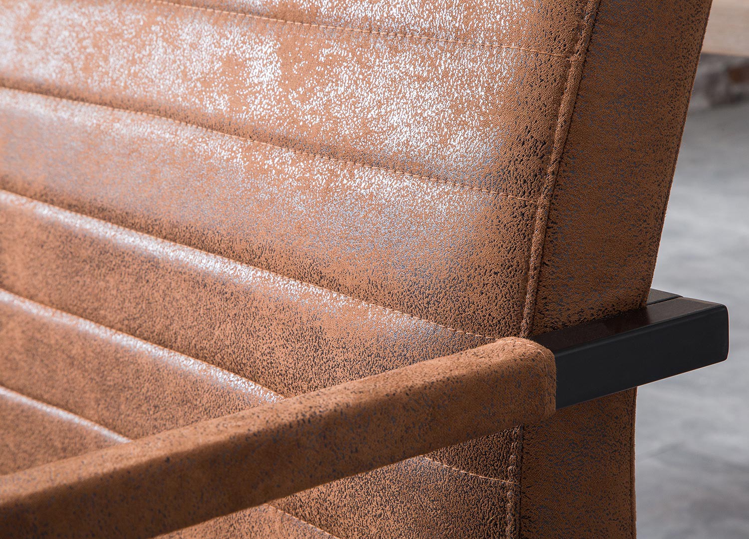 Banquette design avec accoudoirs marron vintage 160 cm