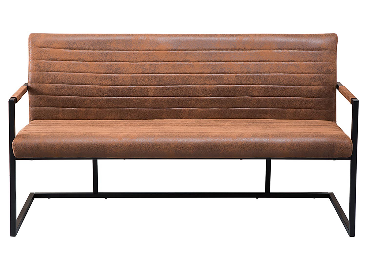 Banquette design avec accoudoirs marron vintage 160 cm