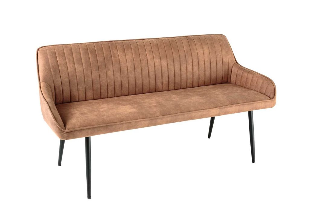 Banquette design marron avec accoudoirs 160 cm Issa