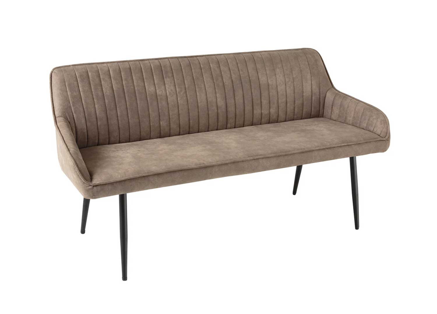 Banquette design taupe avec accoudoirs 160 cm Issa