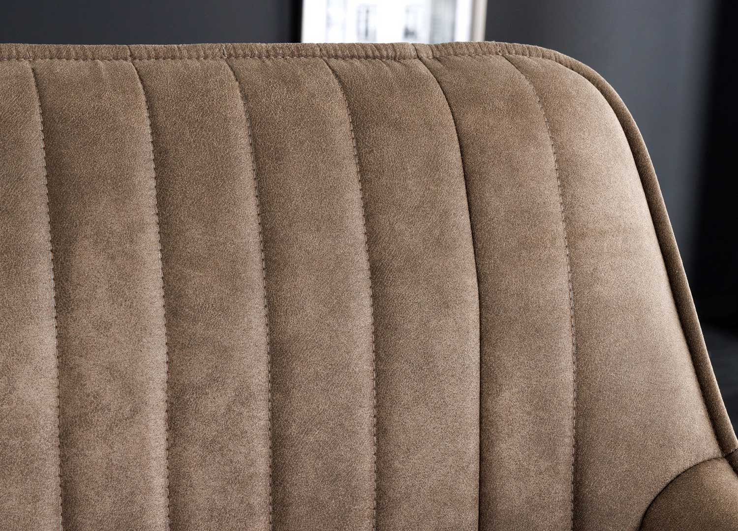 Banquette design taupe avec accoudoirs 160 cm Issa