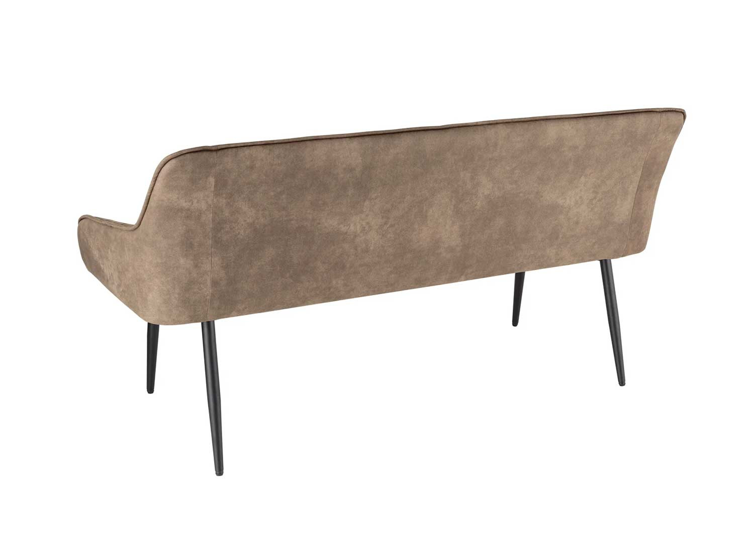 Banquette design taupe avec accoudoirs 160 cm Issa