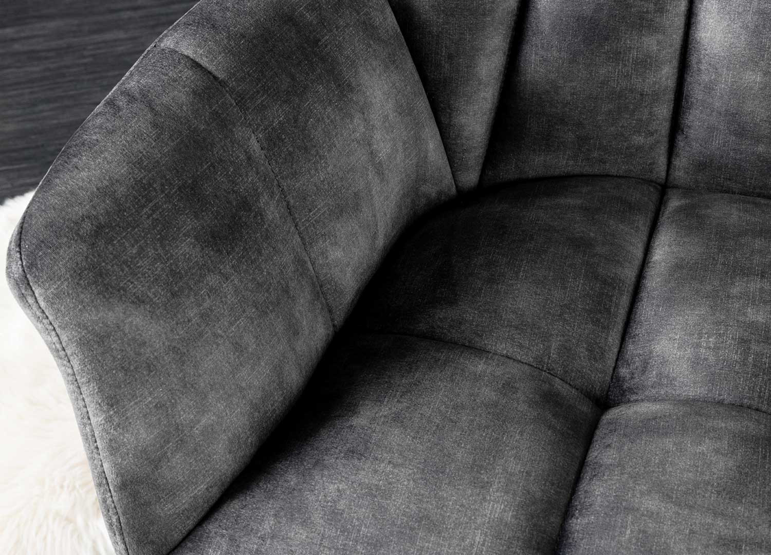 Banquette papillon 165 cm velours gris