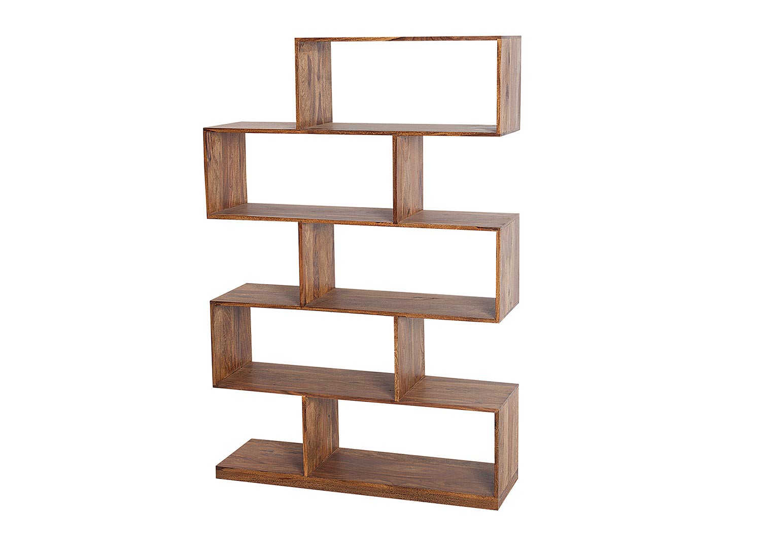 Bibliothèque en bois massif palissandre 5 compartiments