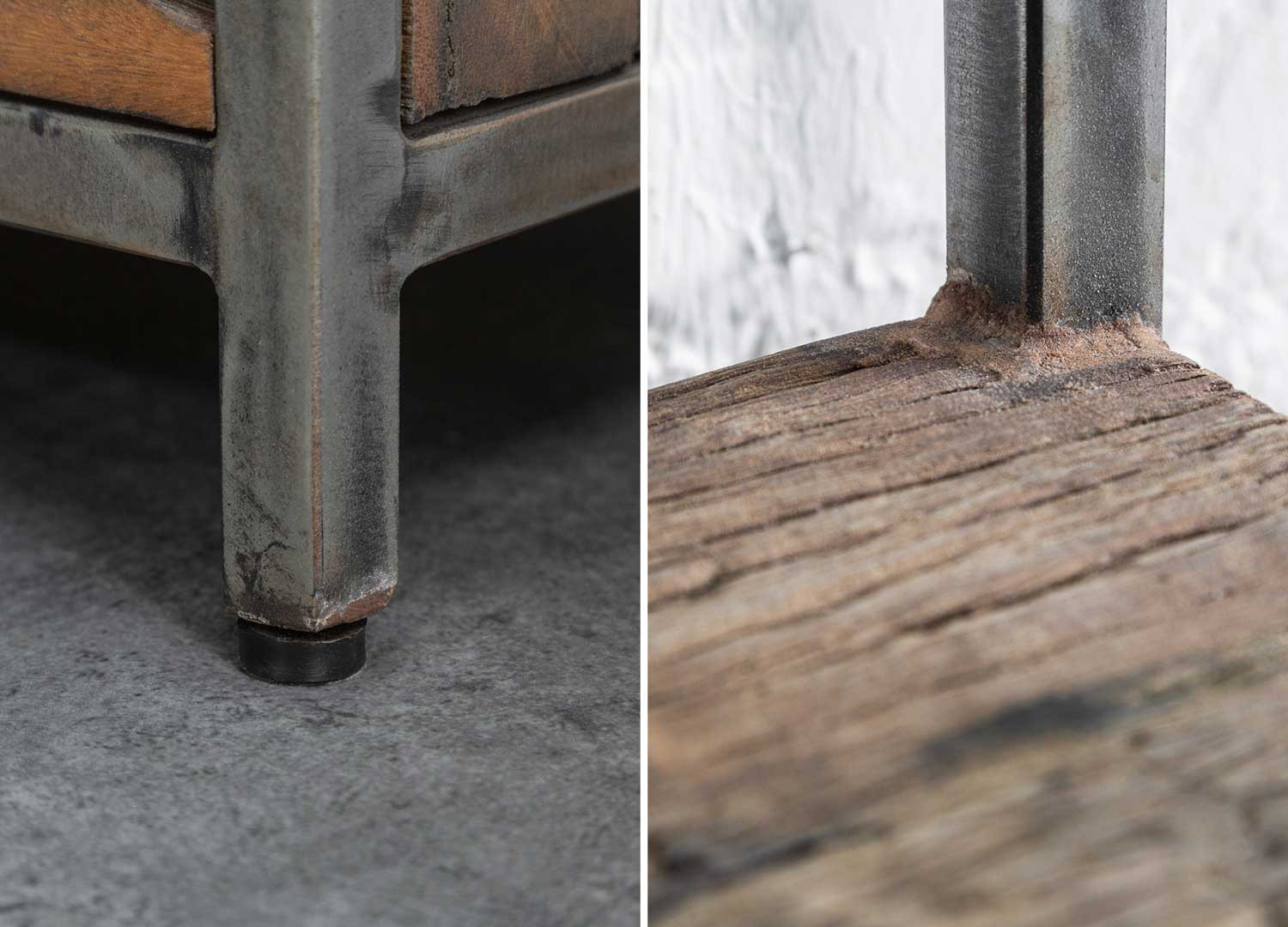Bibliothèque industrielle 186 cm bois recyclé et métal
