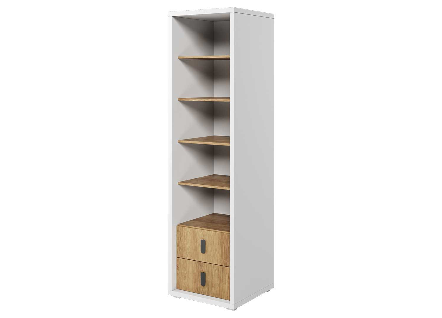Bibliothèque meuble en bois 2 tiroirs et 5 compartiments