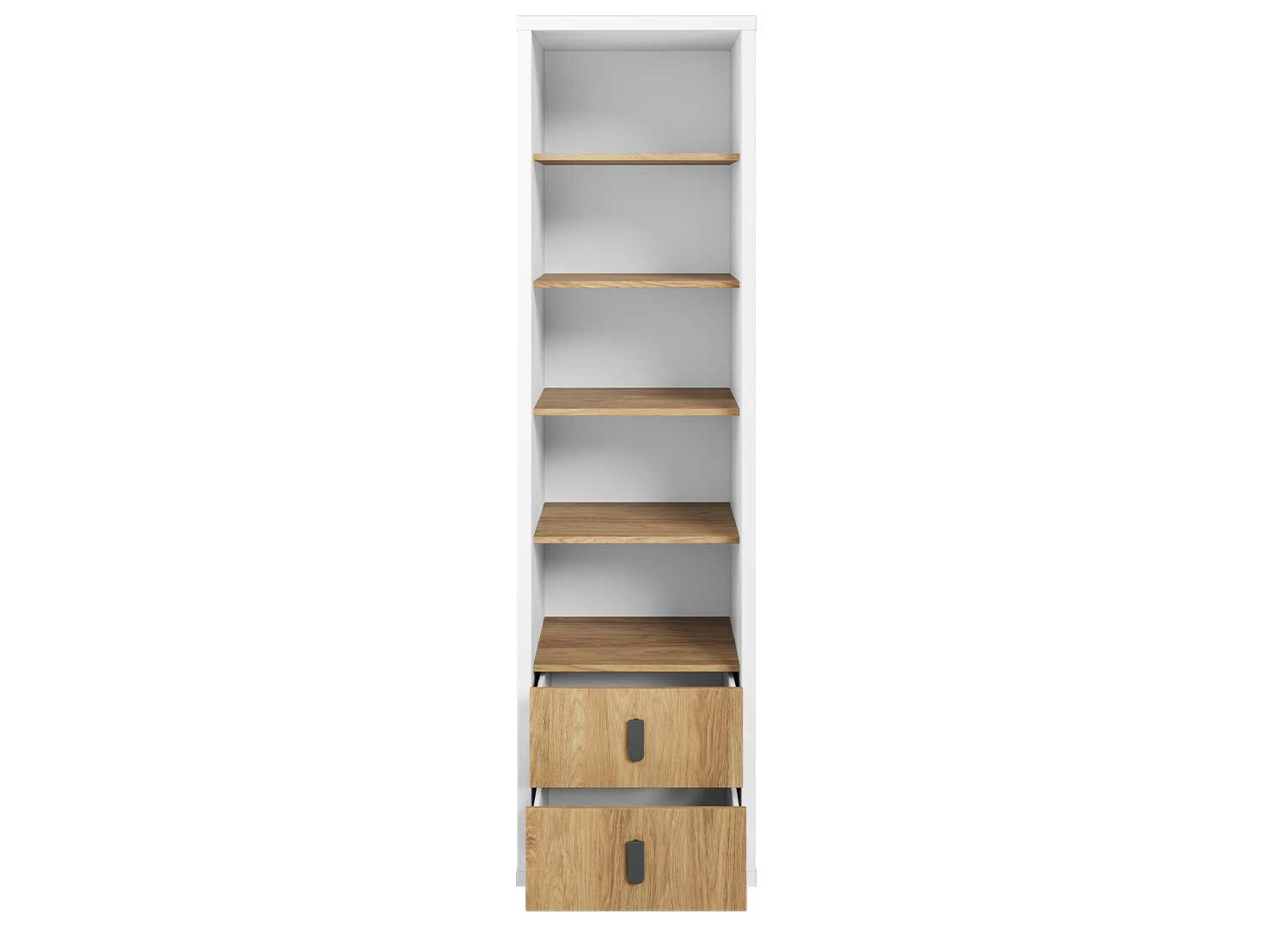 Bibliothèque meuble en bois 2 tiroirs et 5 compartiments