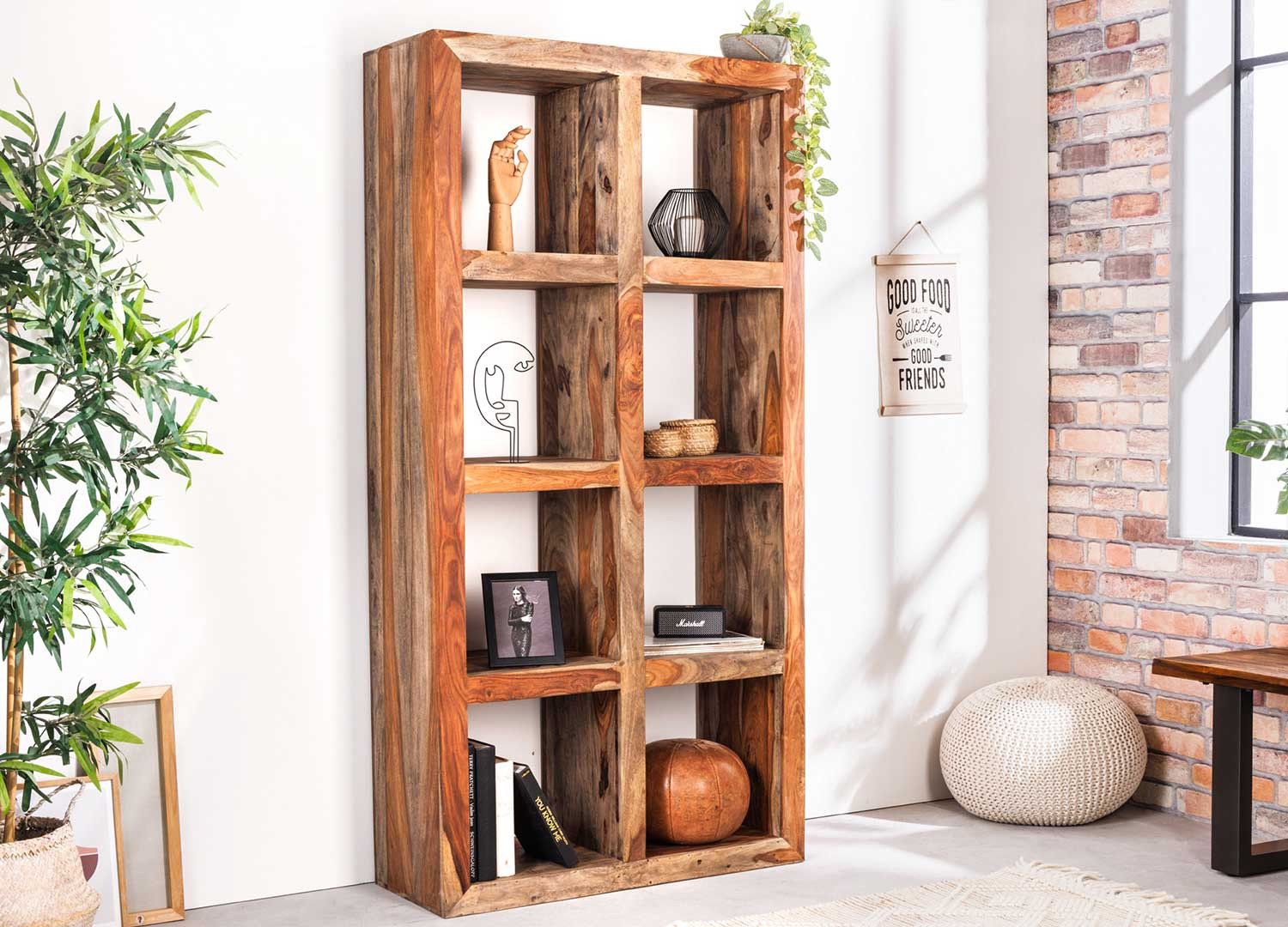Bibliothèque meuble en bois de sesham