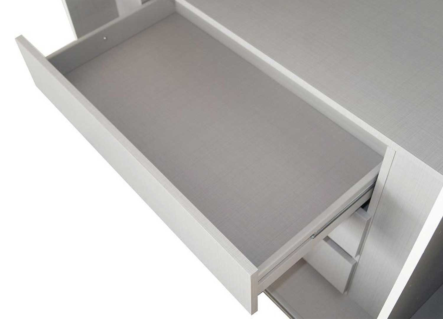 Bloc 3 tiroirs gris textile