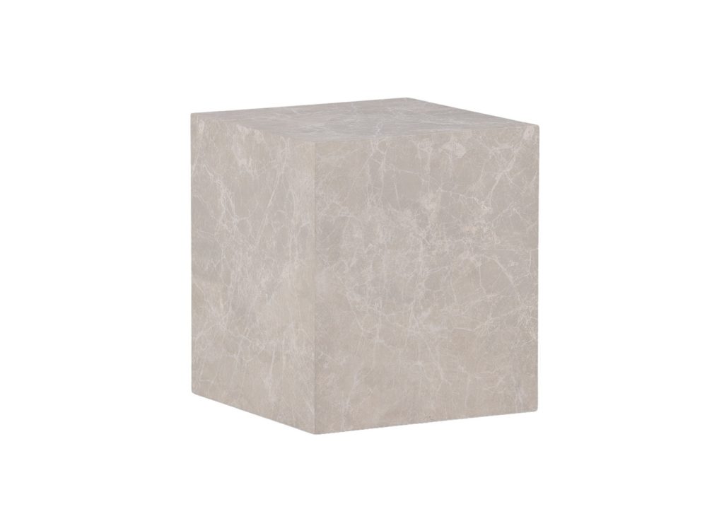 Bout de canapé carré beige effet marbre