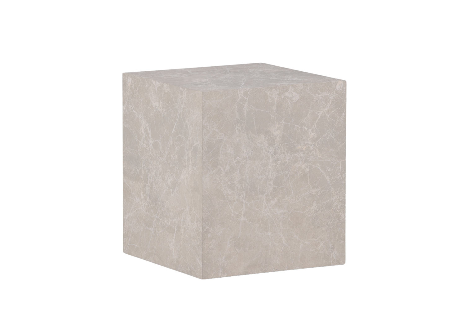 Bout de canapé carré beige effet marbre
