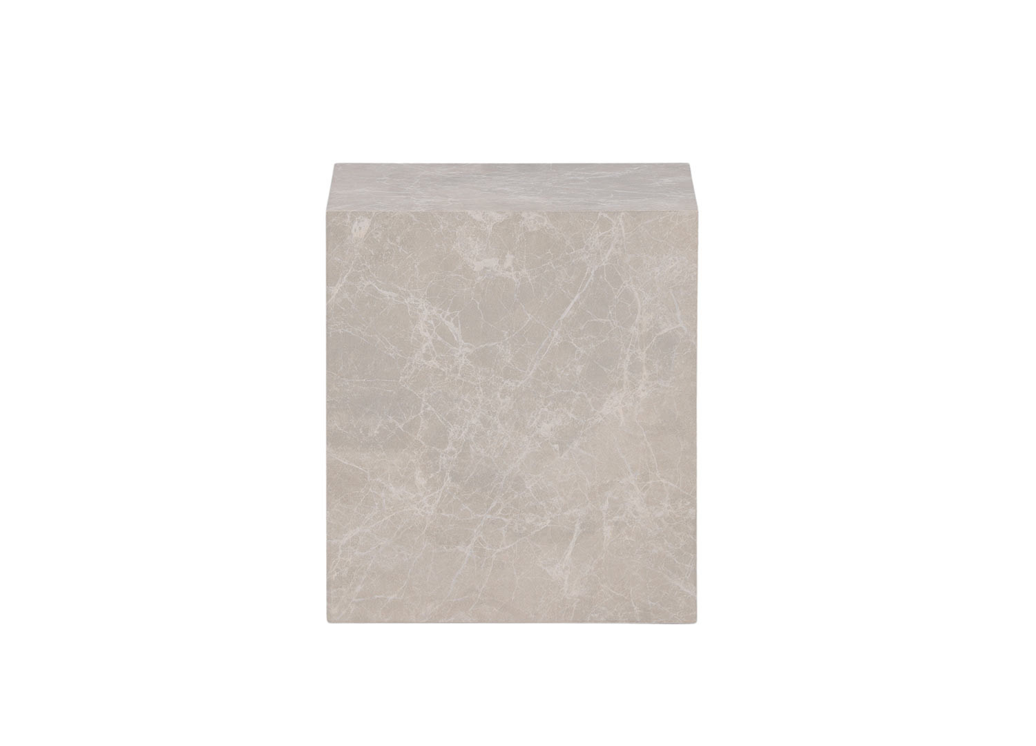 Bout de canapé carré beige effet marbre