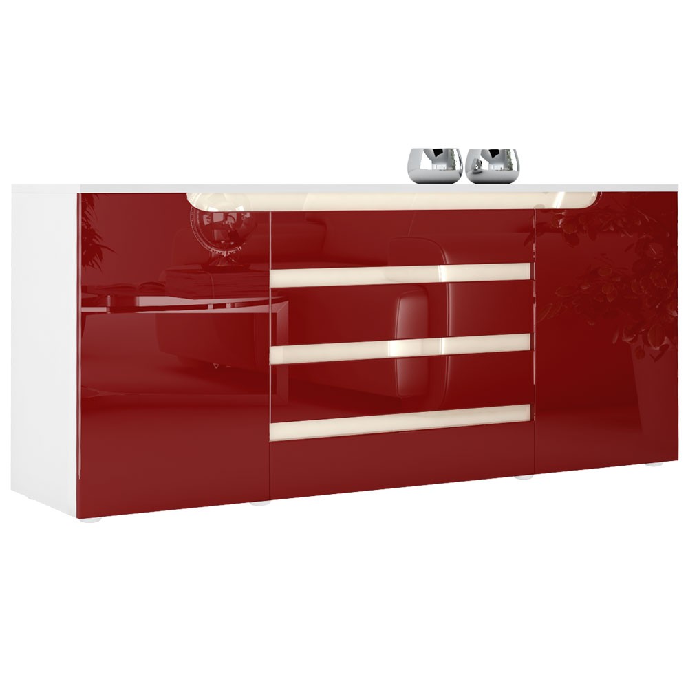 Buffet 2 portes & 4 tiroirs design 166 cm