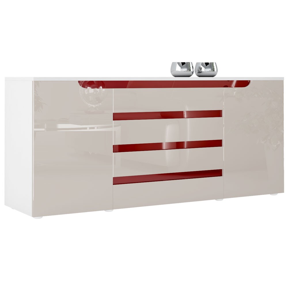 Buffet 2 portes & 4 tiroirs design 166 cm