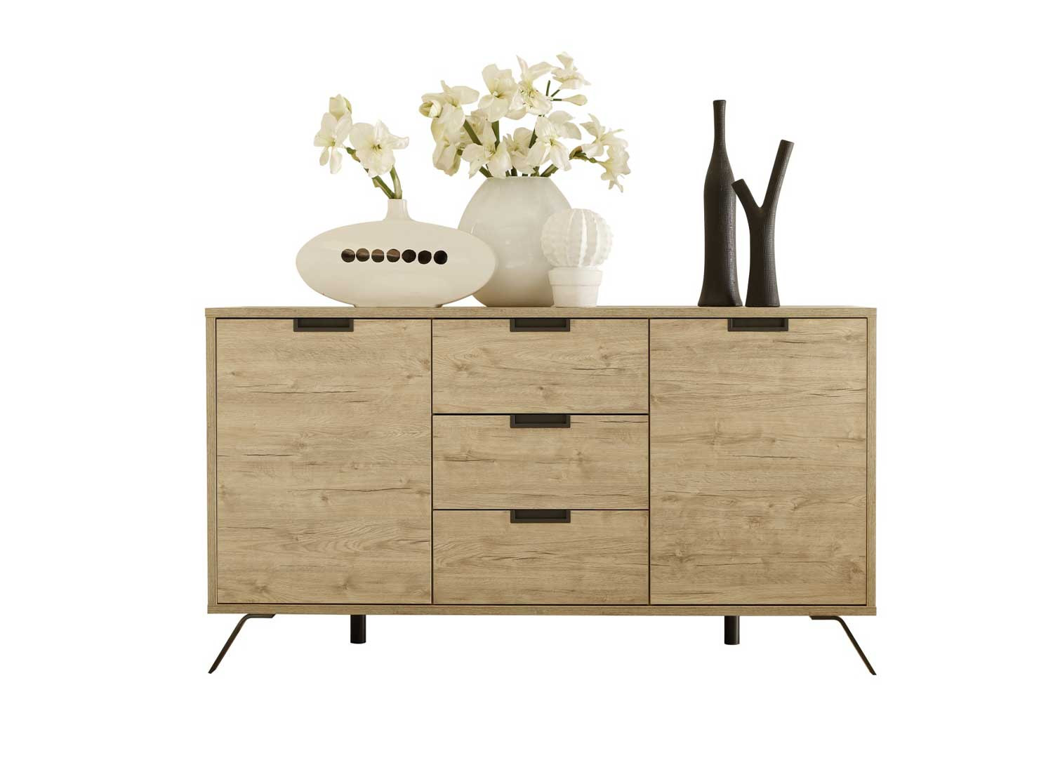Buffet 2 portes et 3 tiroirs chêne 156 cm