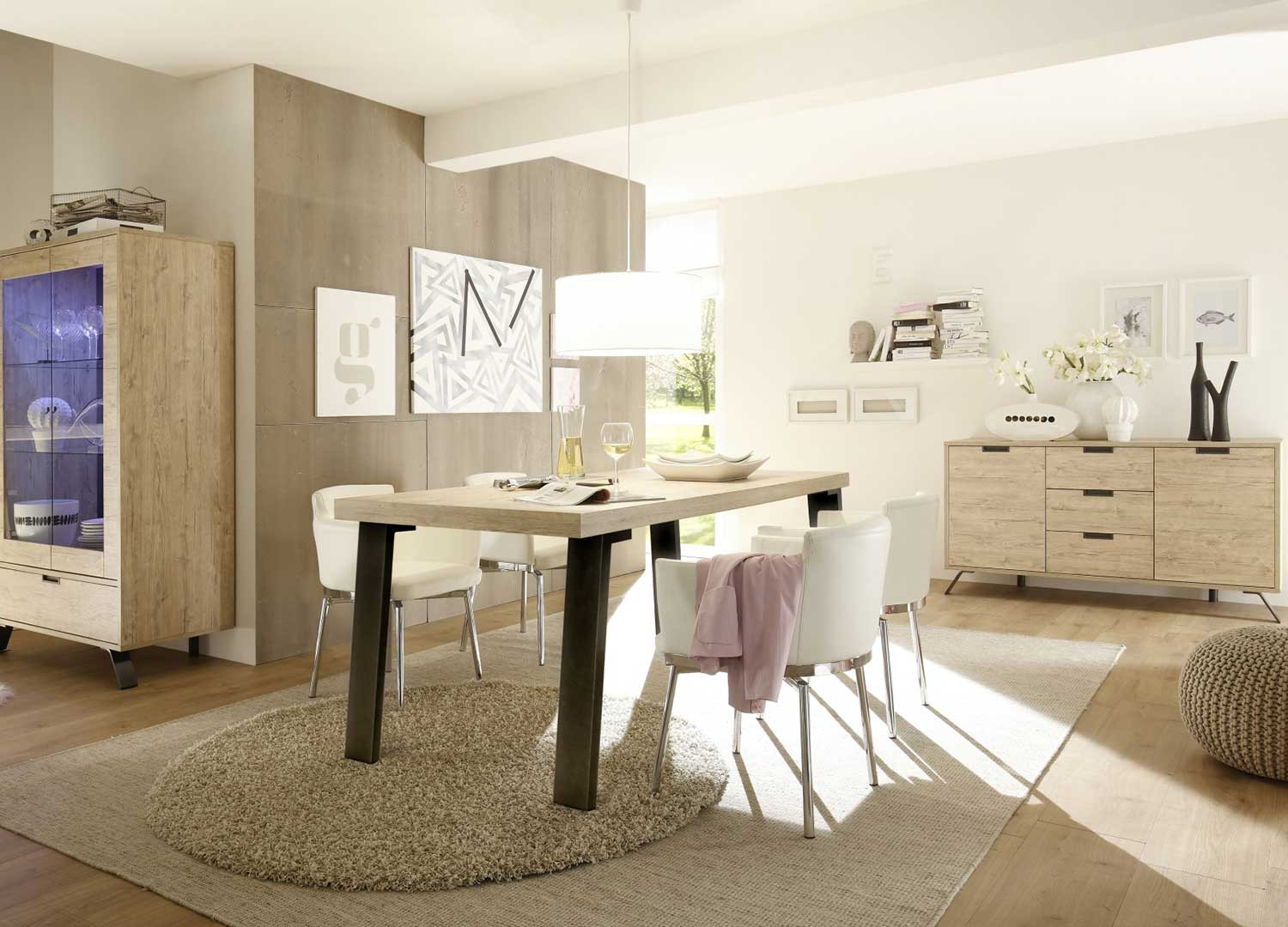 Buffet 2 portes et 3 tiroirs chêne 156 cm