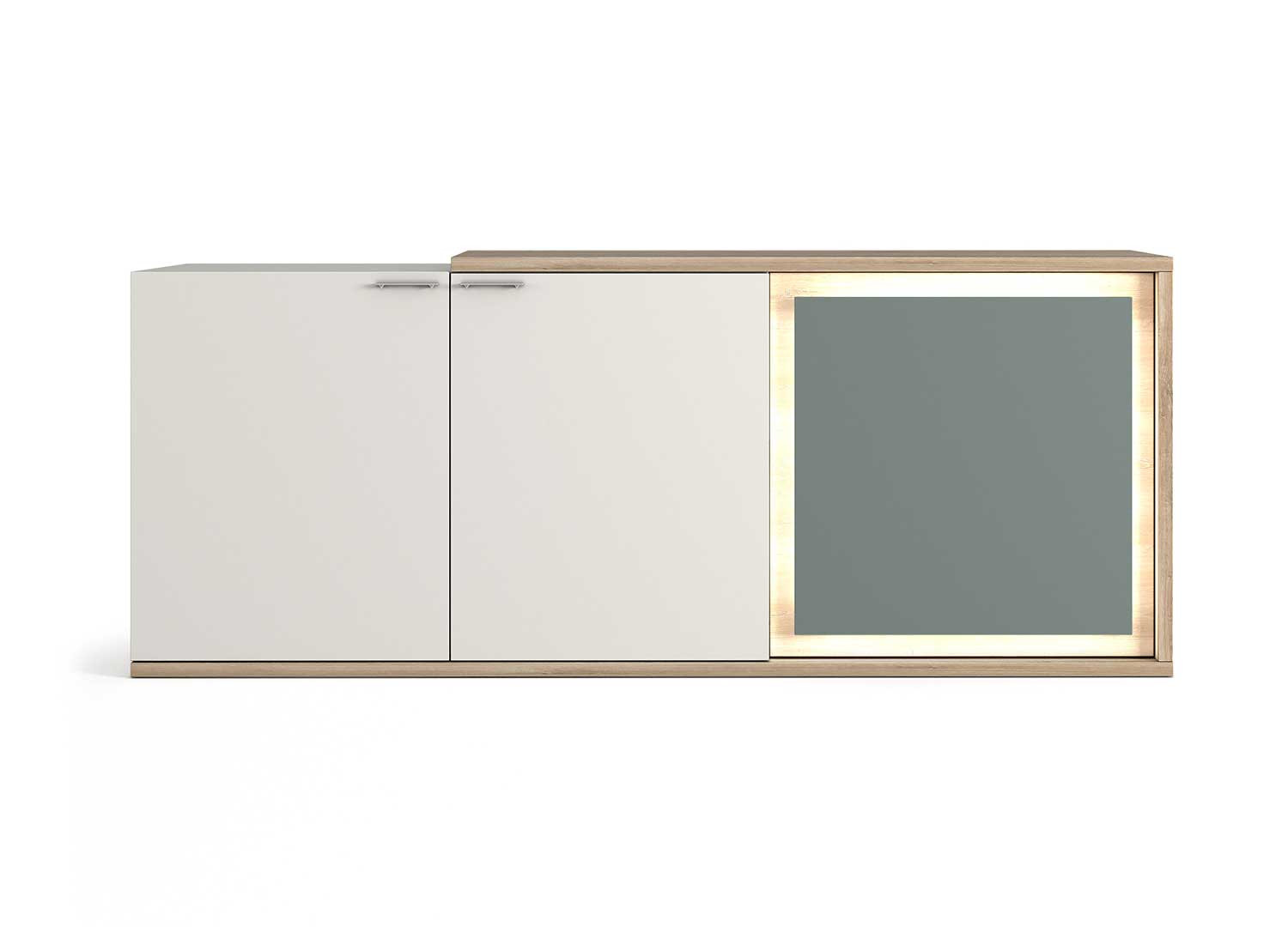Buffet 3 portes 200 cm à LED Elska