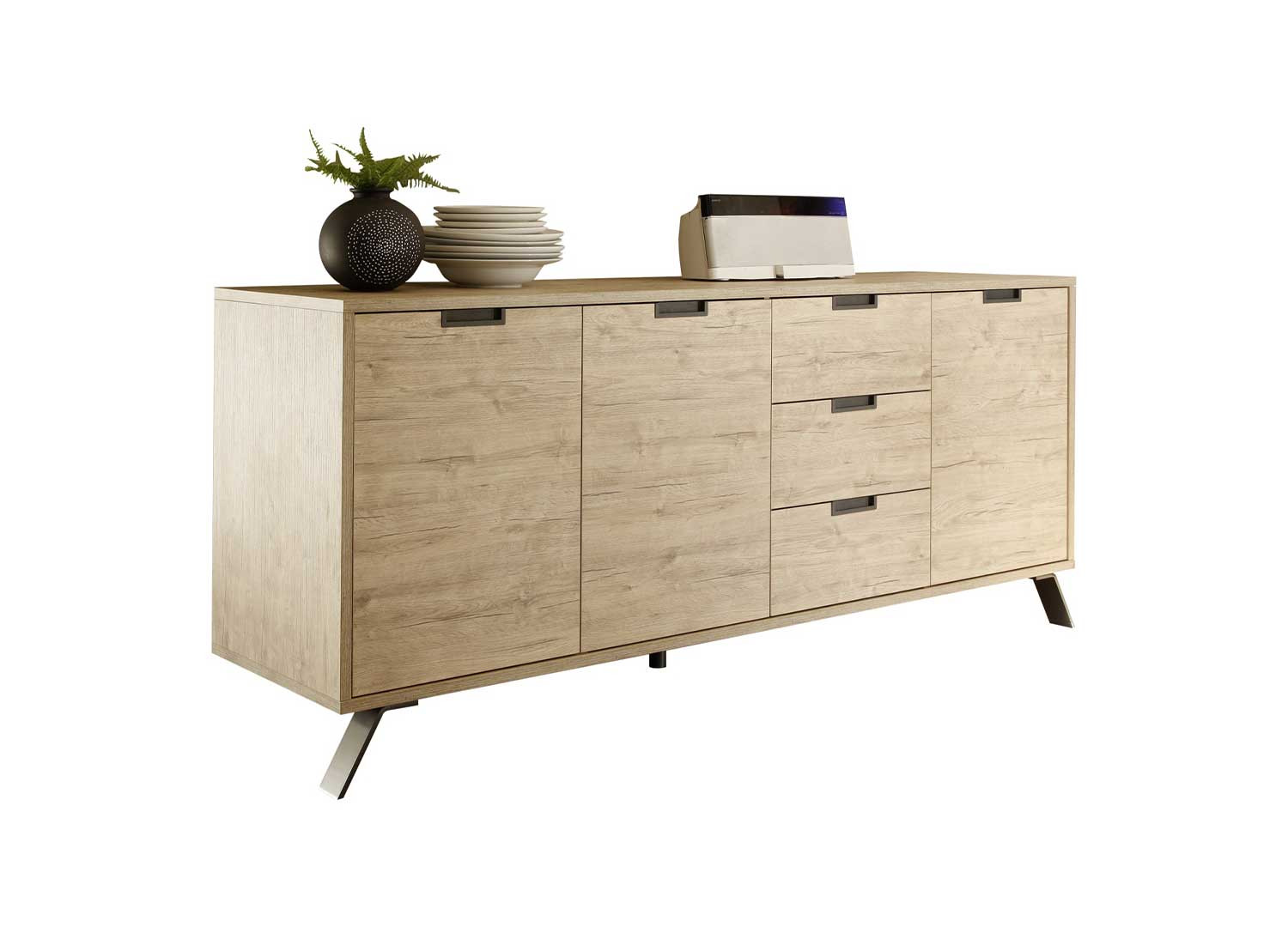 Buffet 3 portes et 3 tiroirs chêne 207 cm