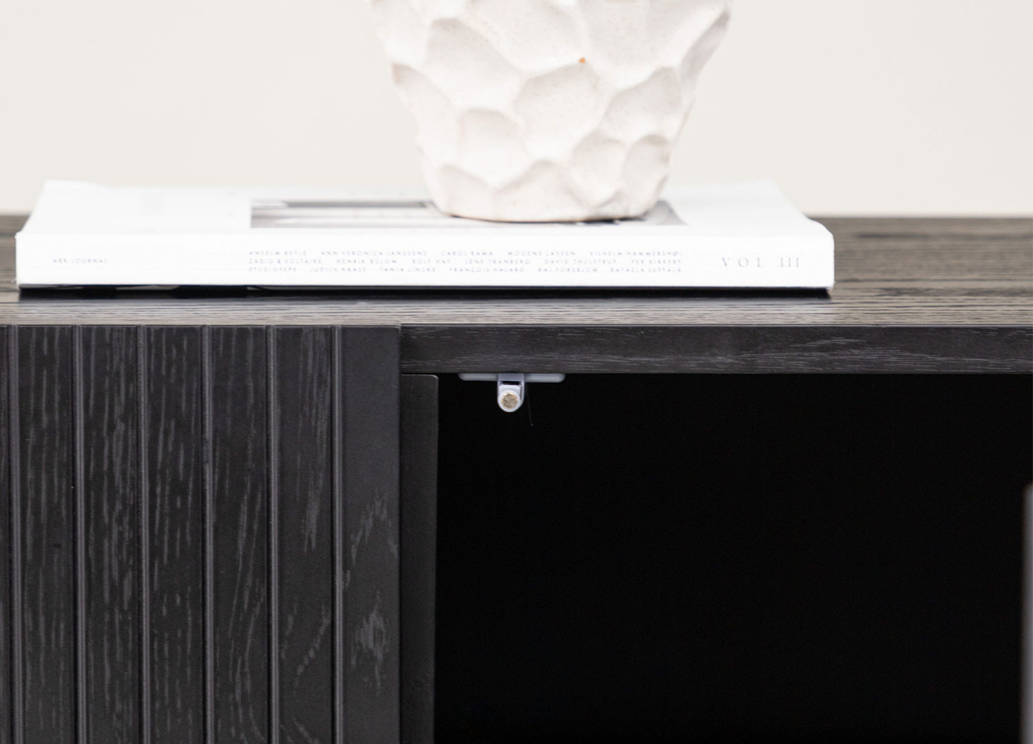 Buffet 3 portes noir bois contemporain