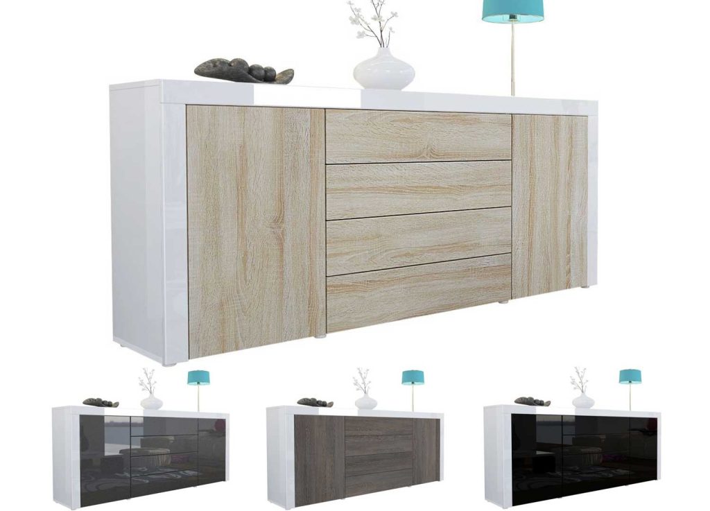 Buffet/Bahut 167 cm - 2 portes - 4 tiroirs