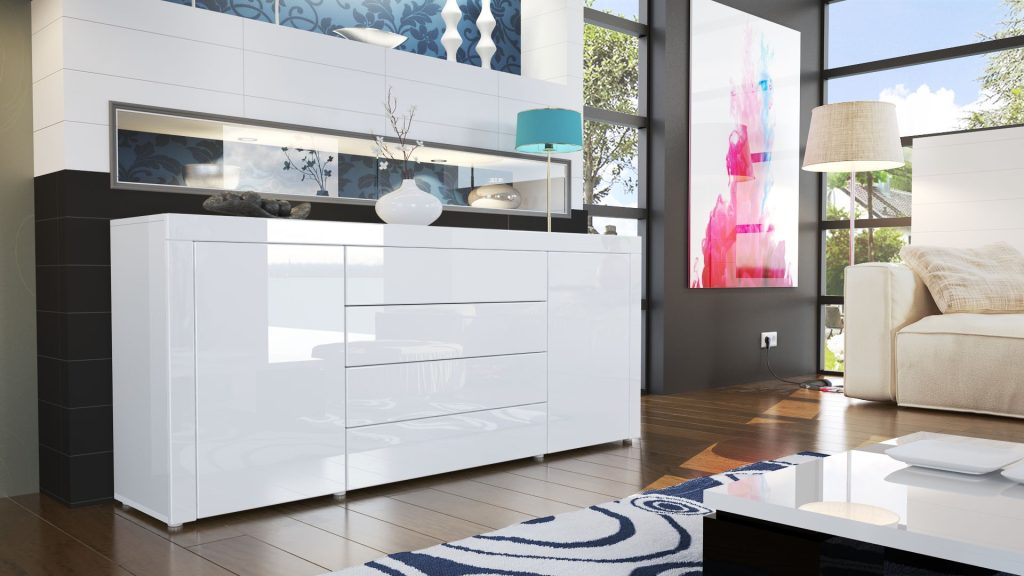Buffet/Bahut 167 cm - 2 portes - 4 tiroirs