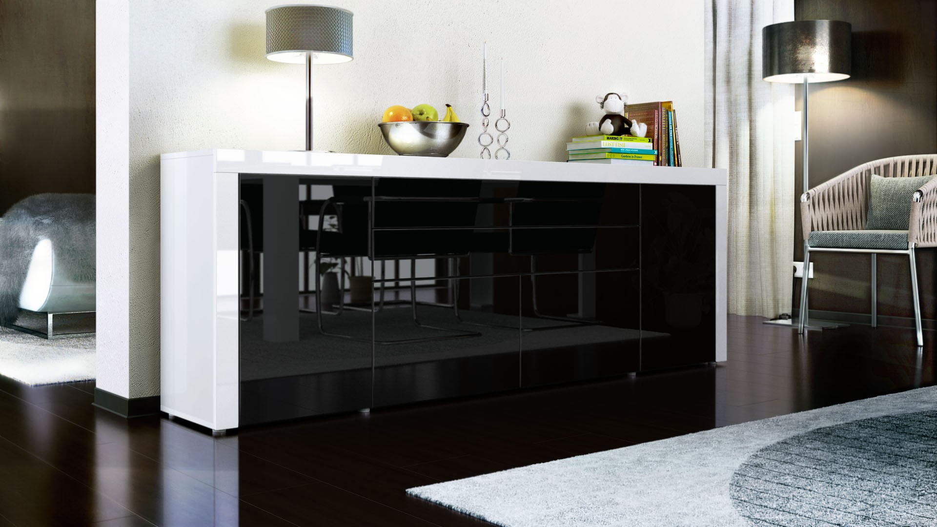 Buffet/Bahut 200 cm - 4 portes - 2 tiroirs
