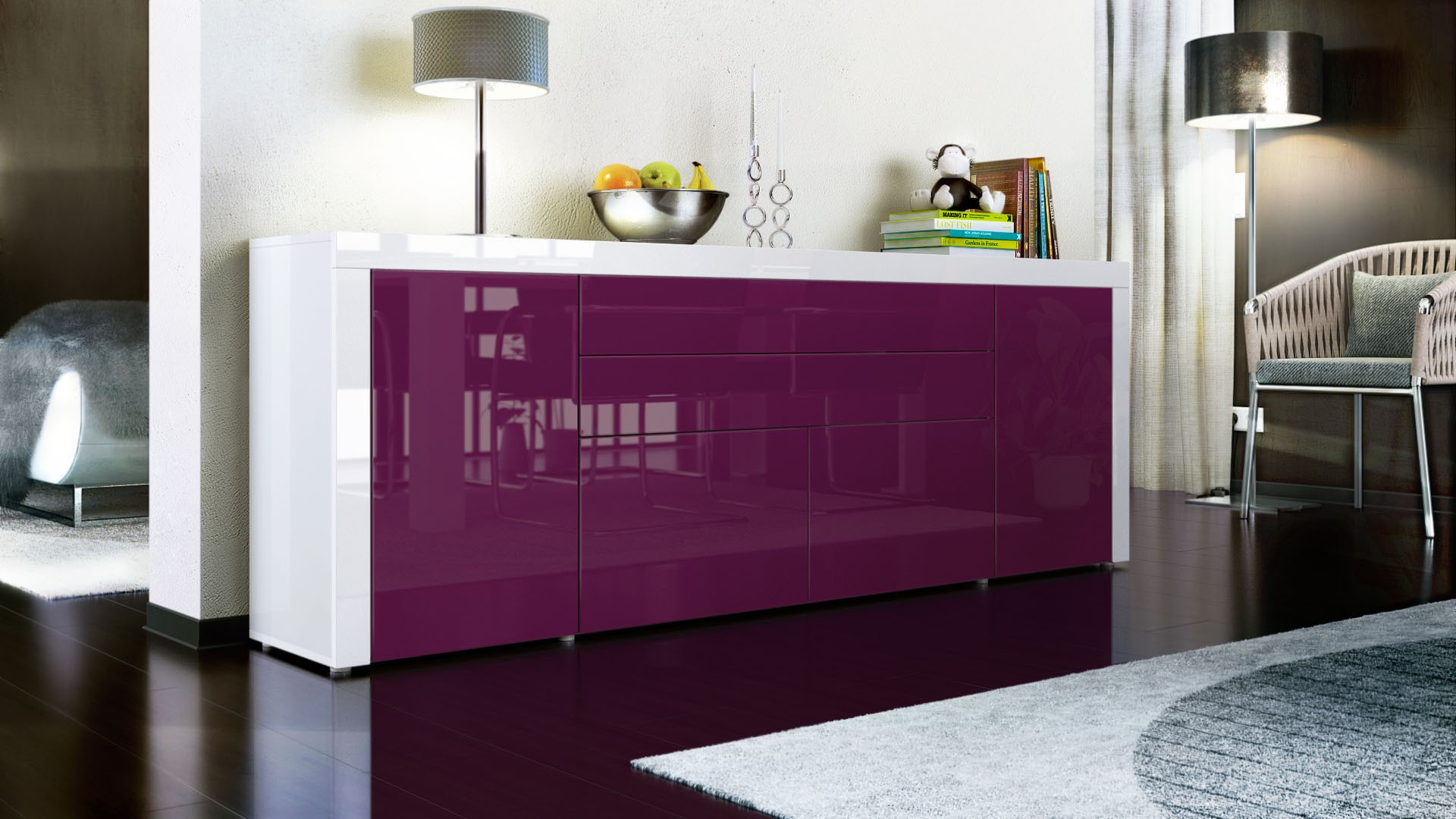 Buffet/Bahut 200 cm - 4 portes - 2 tiroirs