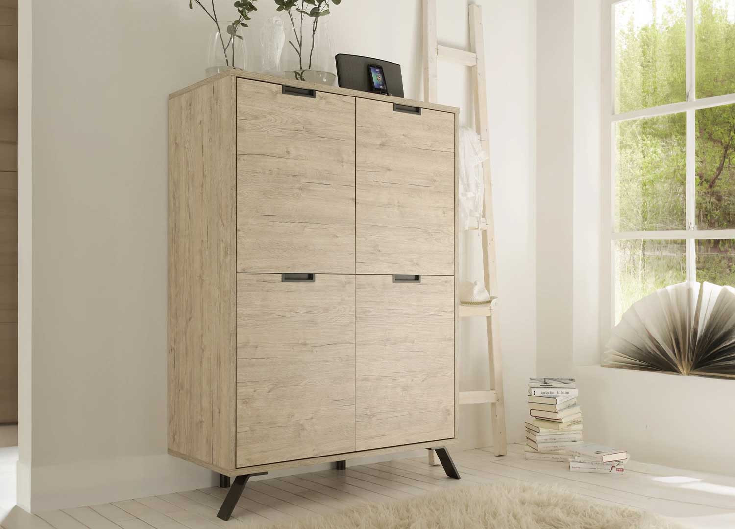 Buffet bahut haut 4 portes chêne