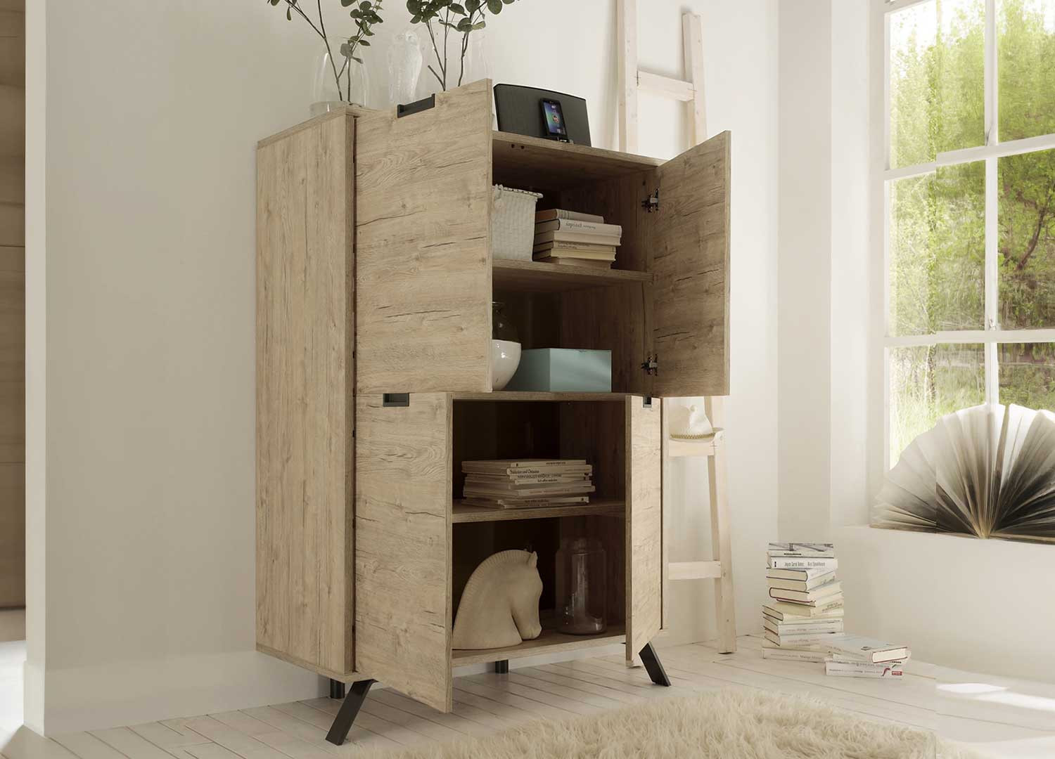 Buffet bahut haut 4 portes chêne