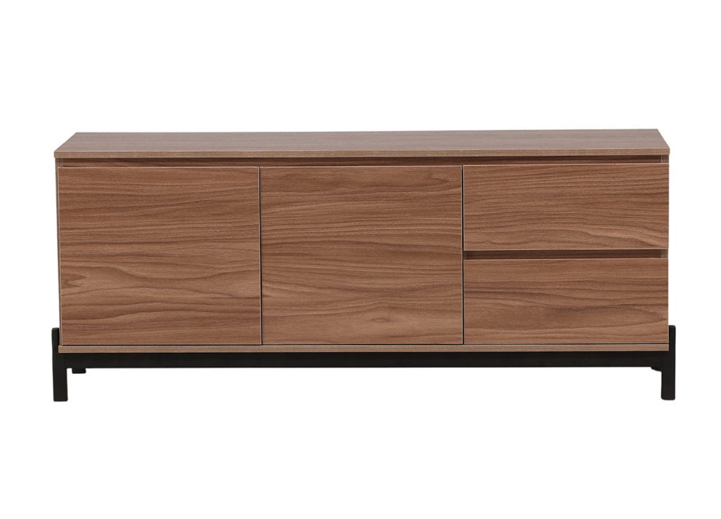 Buffet bas de rangement noyer 138 cm