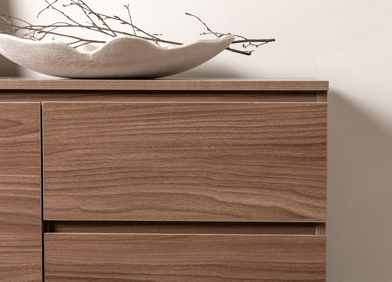 Buffet bas de rangement noyer 138 cm