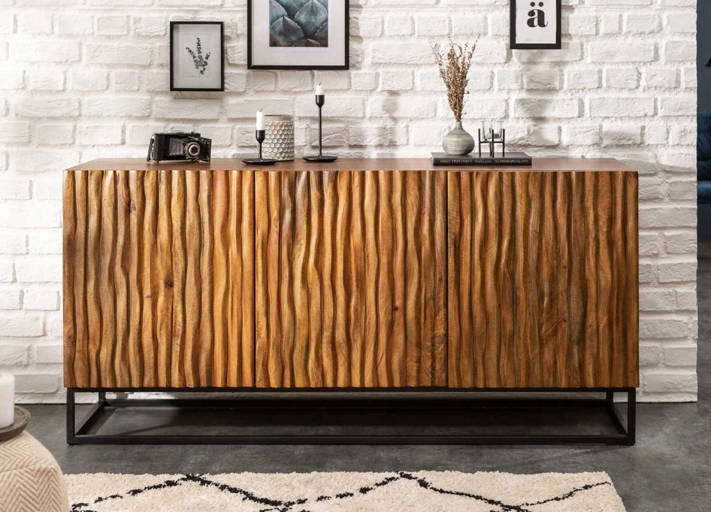 Buffet bois de manguier 160 cm 3 portes