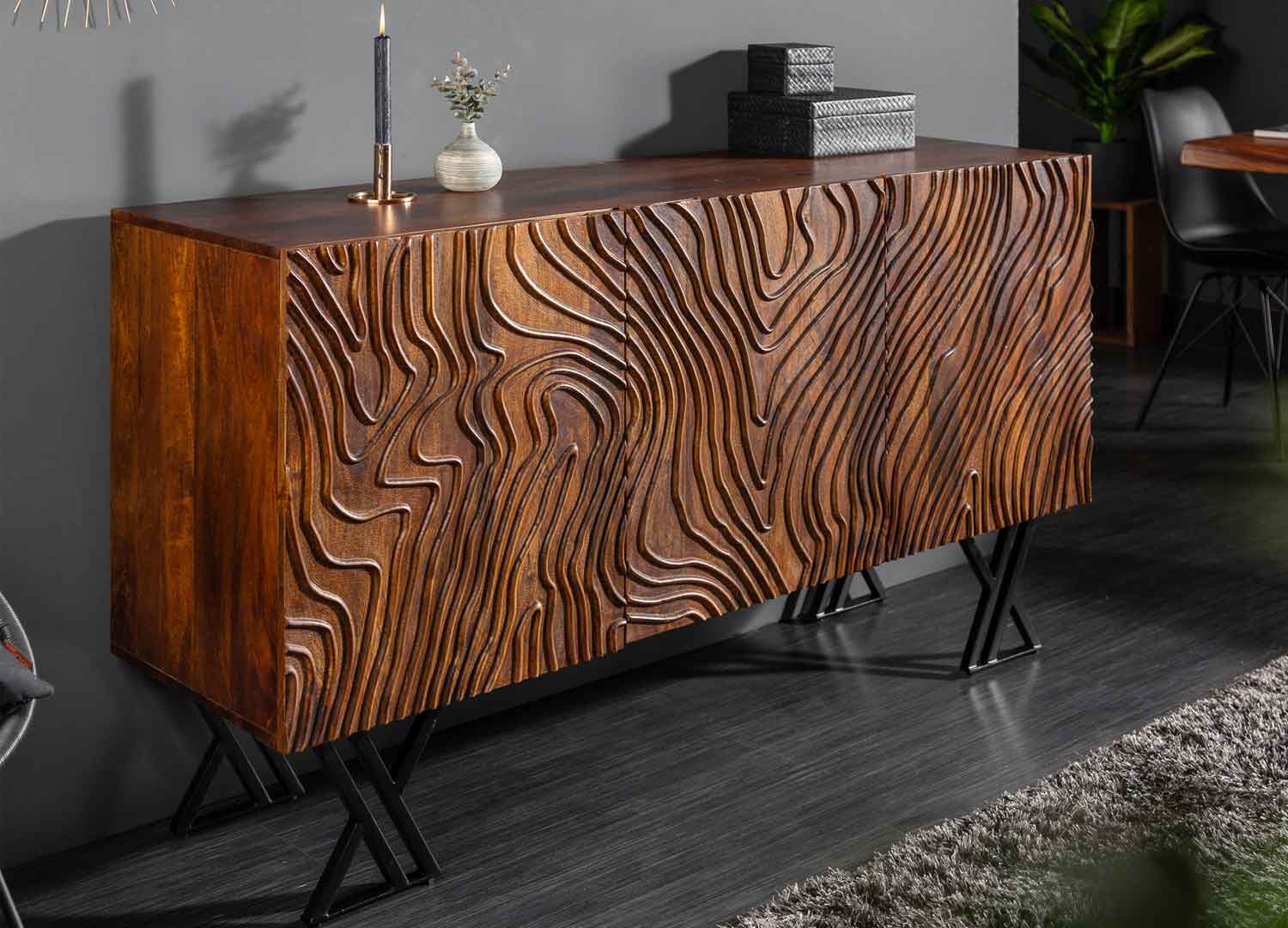 Buffet bois de manguier brun 160 cm Stone