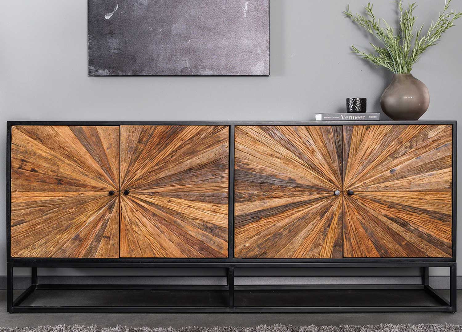 Buffet bois de manguier et bois de teck 4 portes Taylor