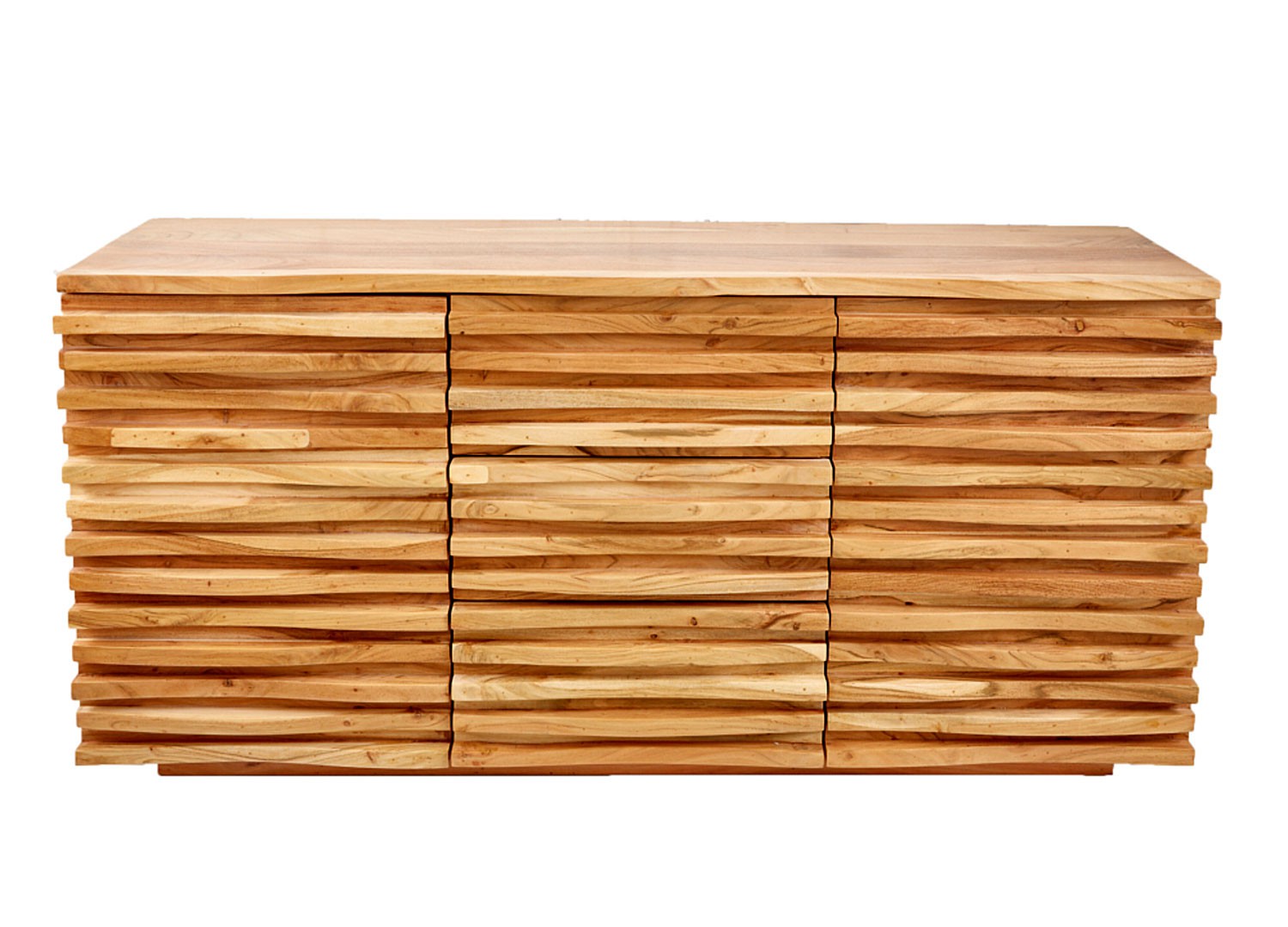 Buffet bois massif d'acacia 2 portes et 3 tiroirs 1m60