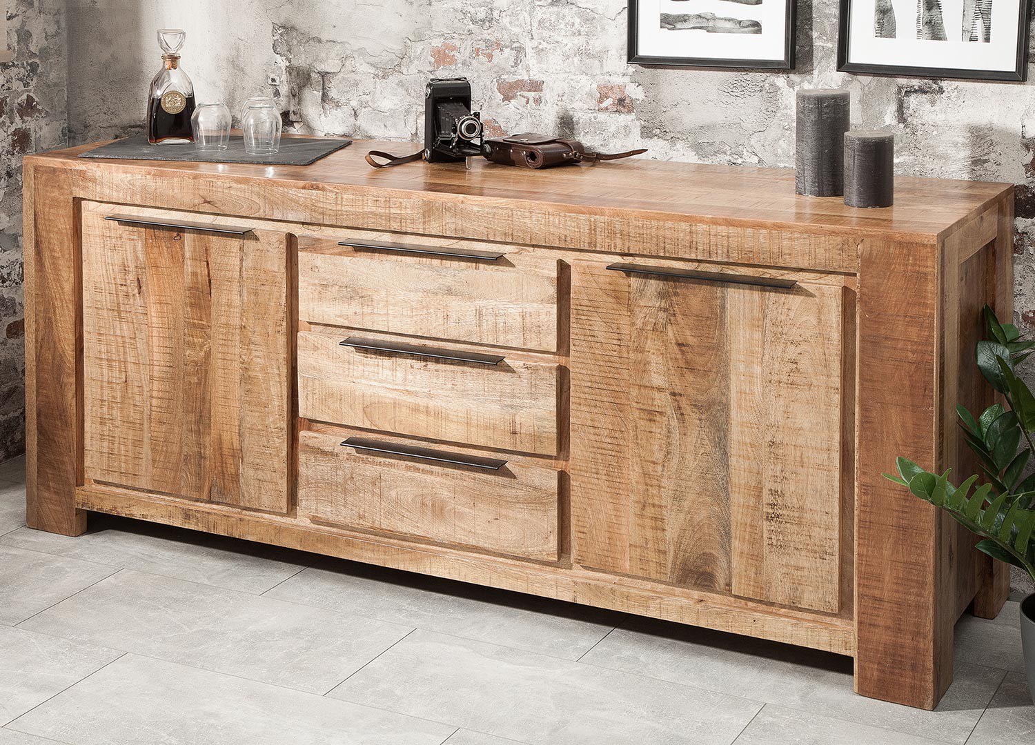 Buffet bois massif moderne 174 cm