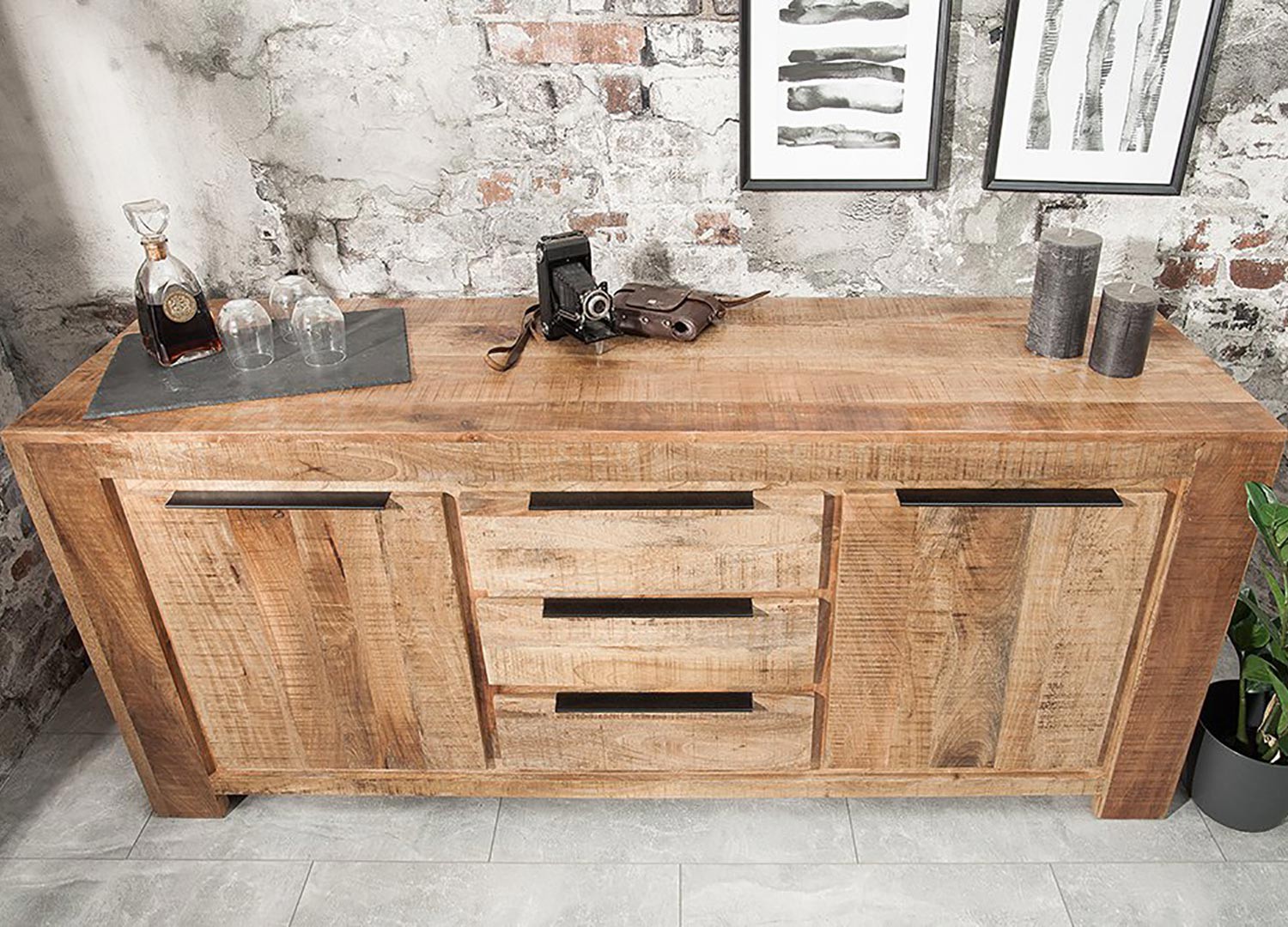 Buffet bois massif moderne 174 cm