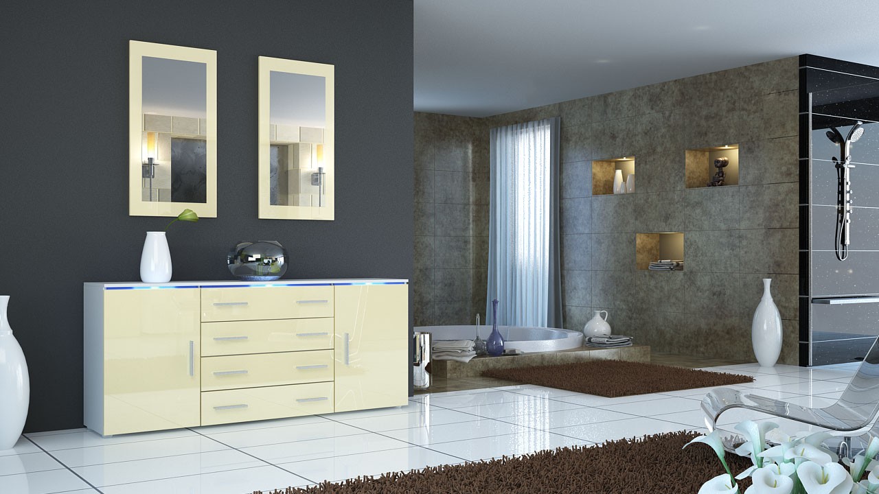 Buffet design 4 tiroirs et 2 portes