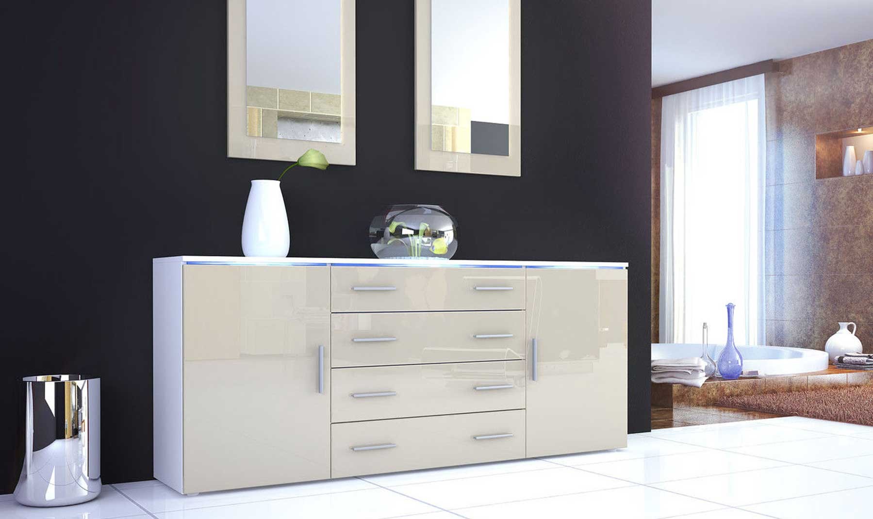 Buffet design 4 tiroirs et 2 portes