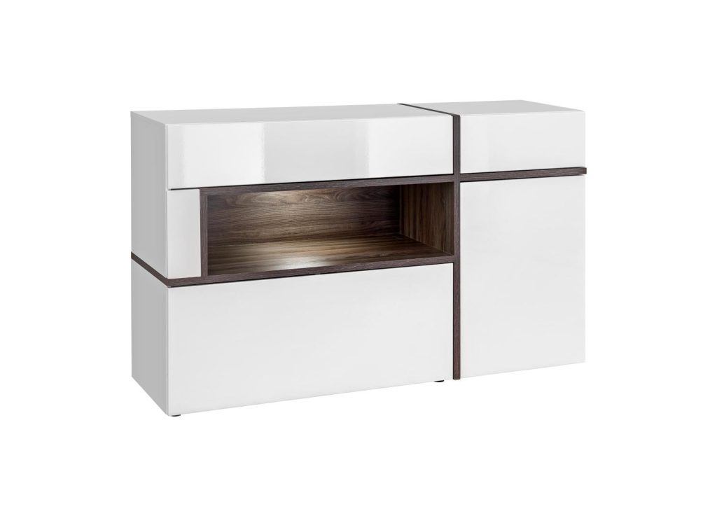 Buffet design blanc à led