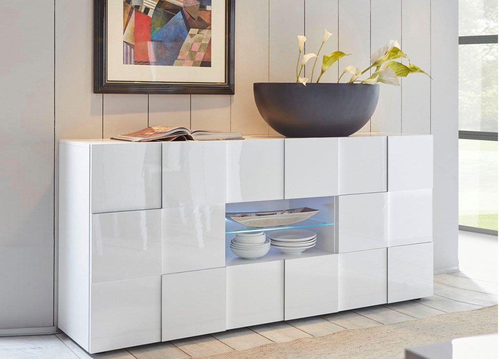 Buffet design blanc laqué 181 cm