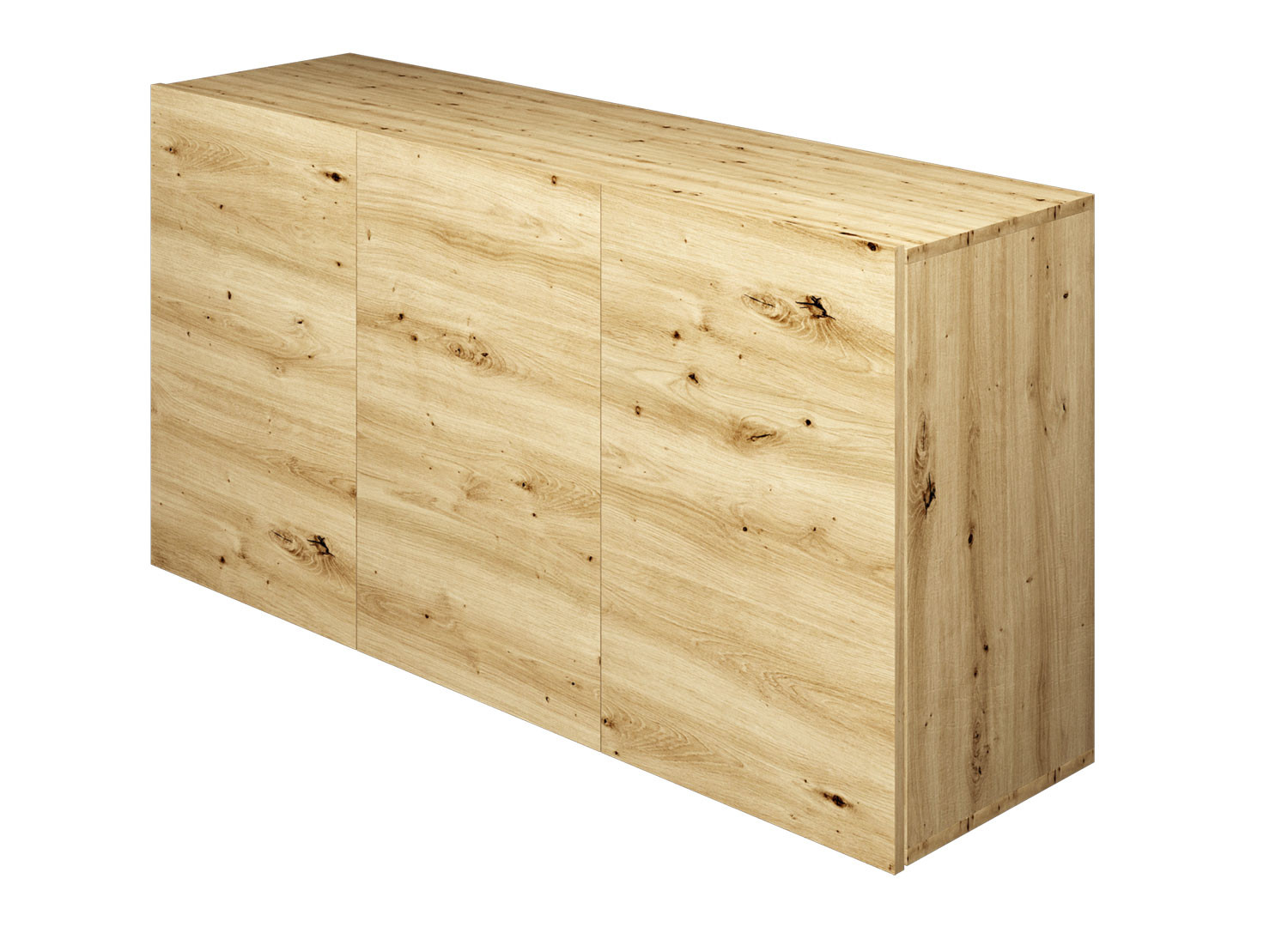 Buffet design suspendu chêne artisan 160 cm 3 portes