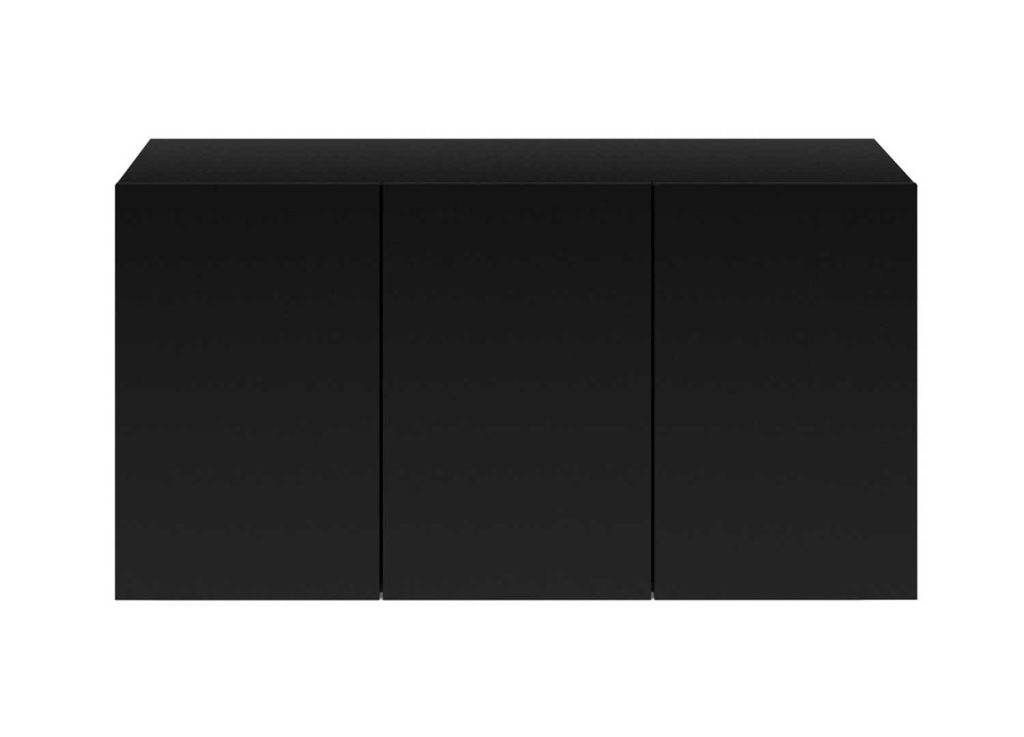 Buffet design suspendu noir 160 cm 3 portes