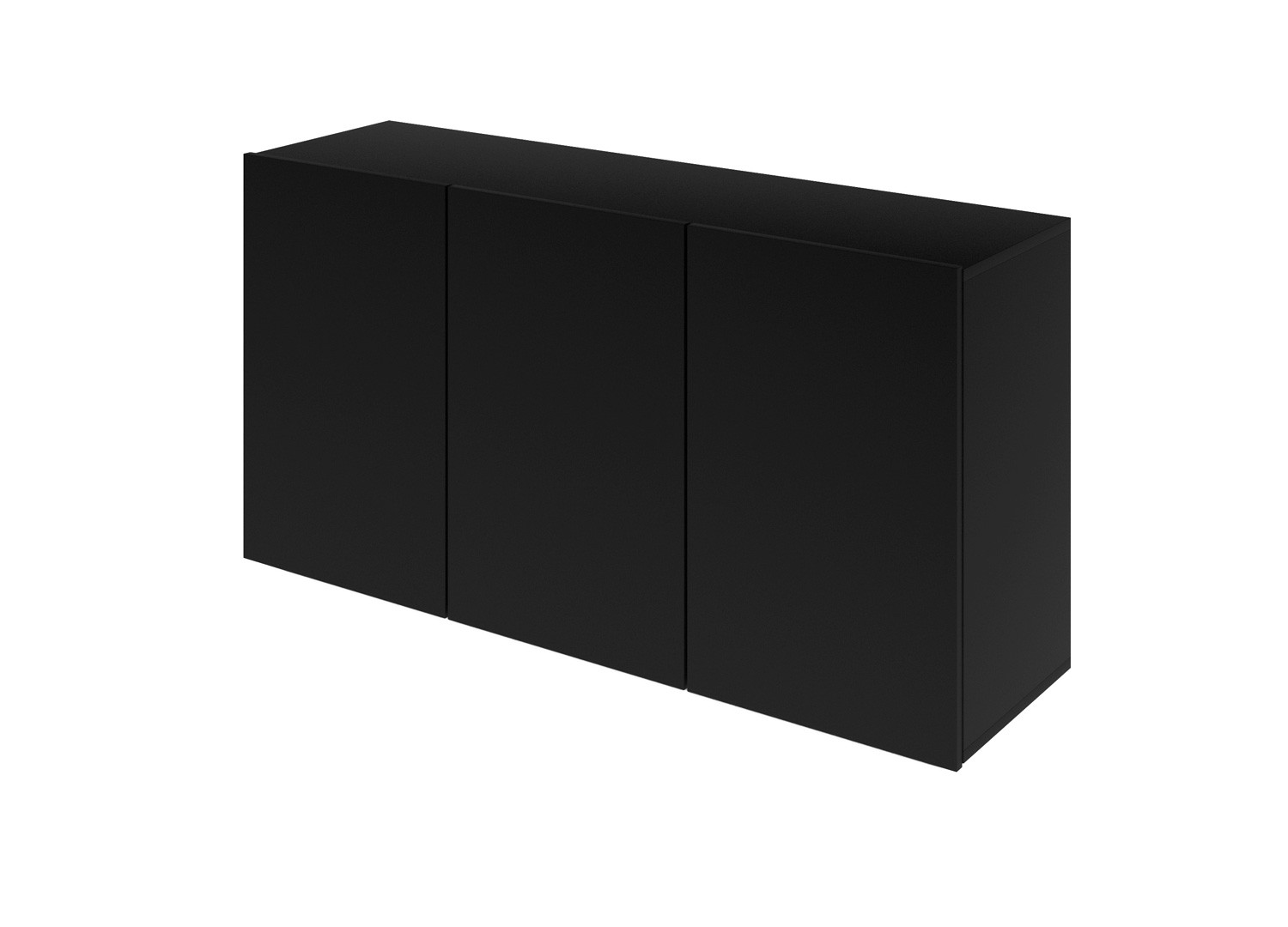 Buffet design suspendu noir 160 cm 3 portes