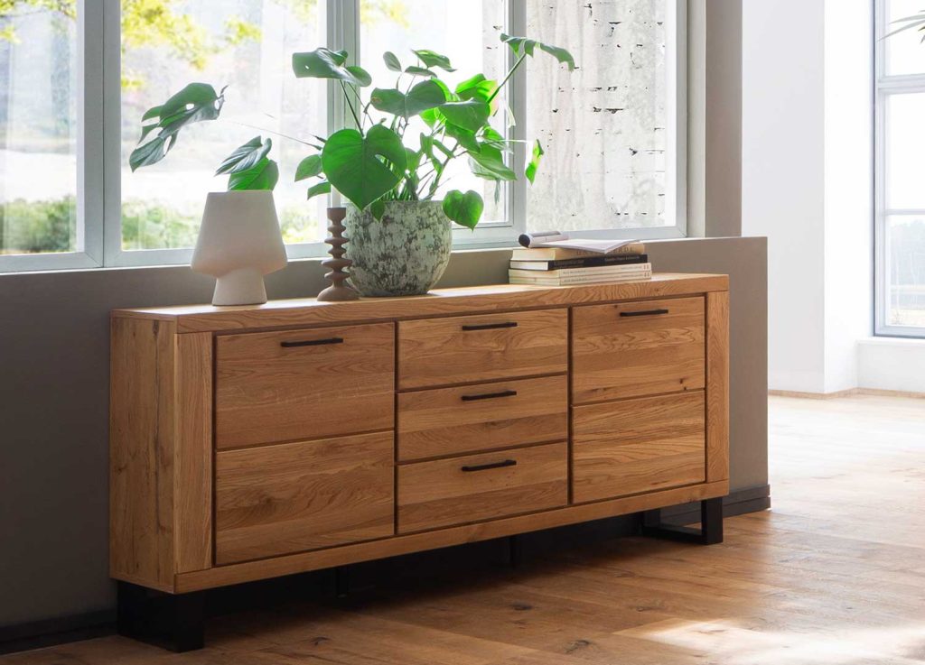 Buffet en bois 2 portes et 3 tiroirs Jambo