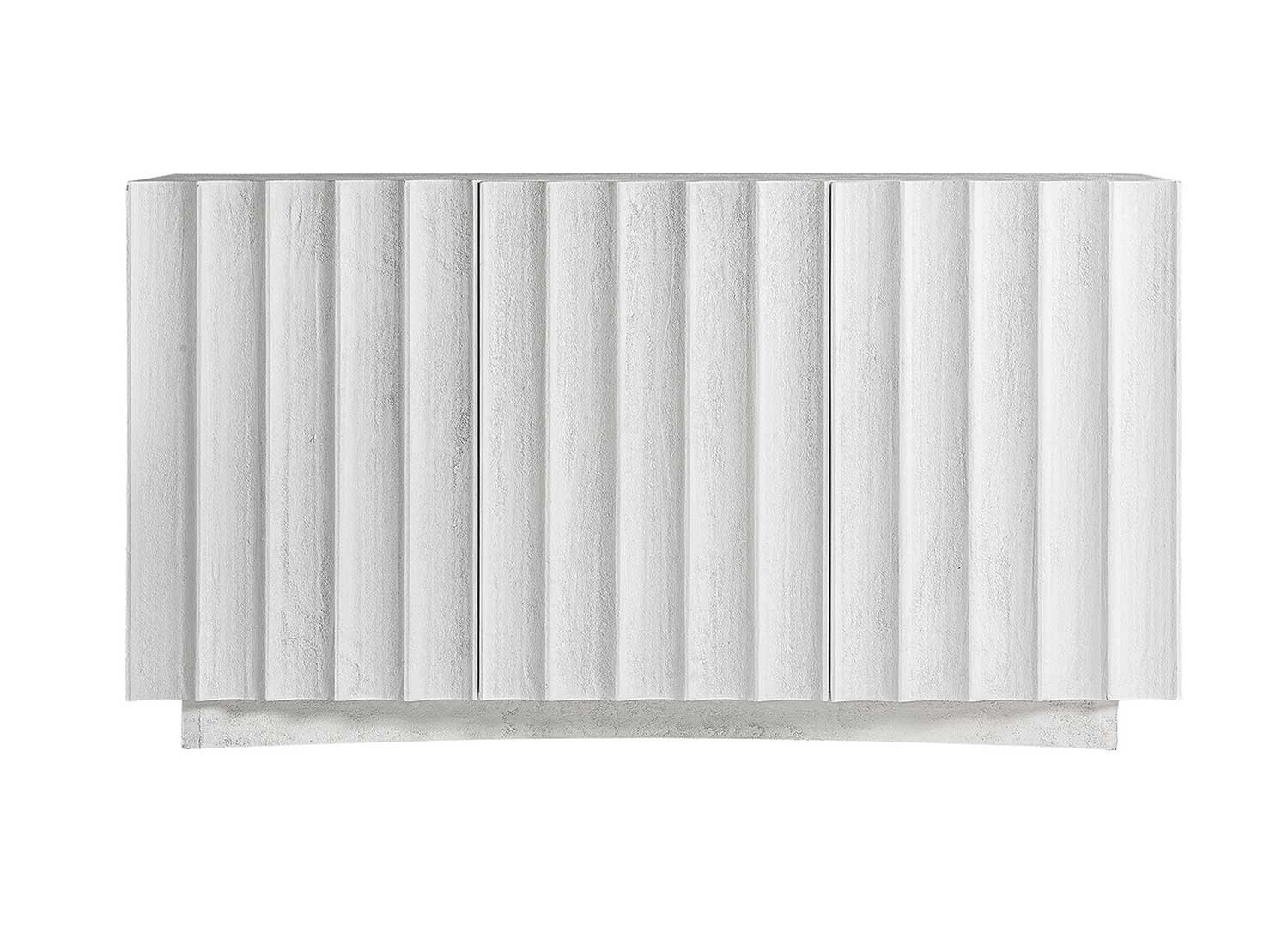 Buffet en résine blanche 140 cm 3 portes Lumina