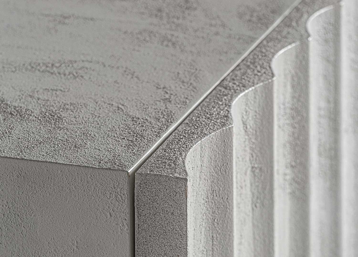 Buffet en résine blanche 140 cm 3 portes Lumina