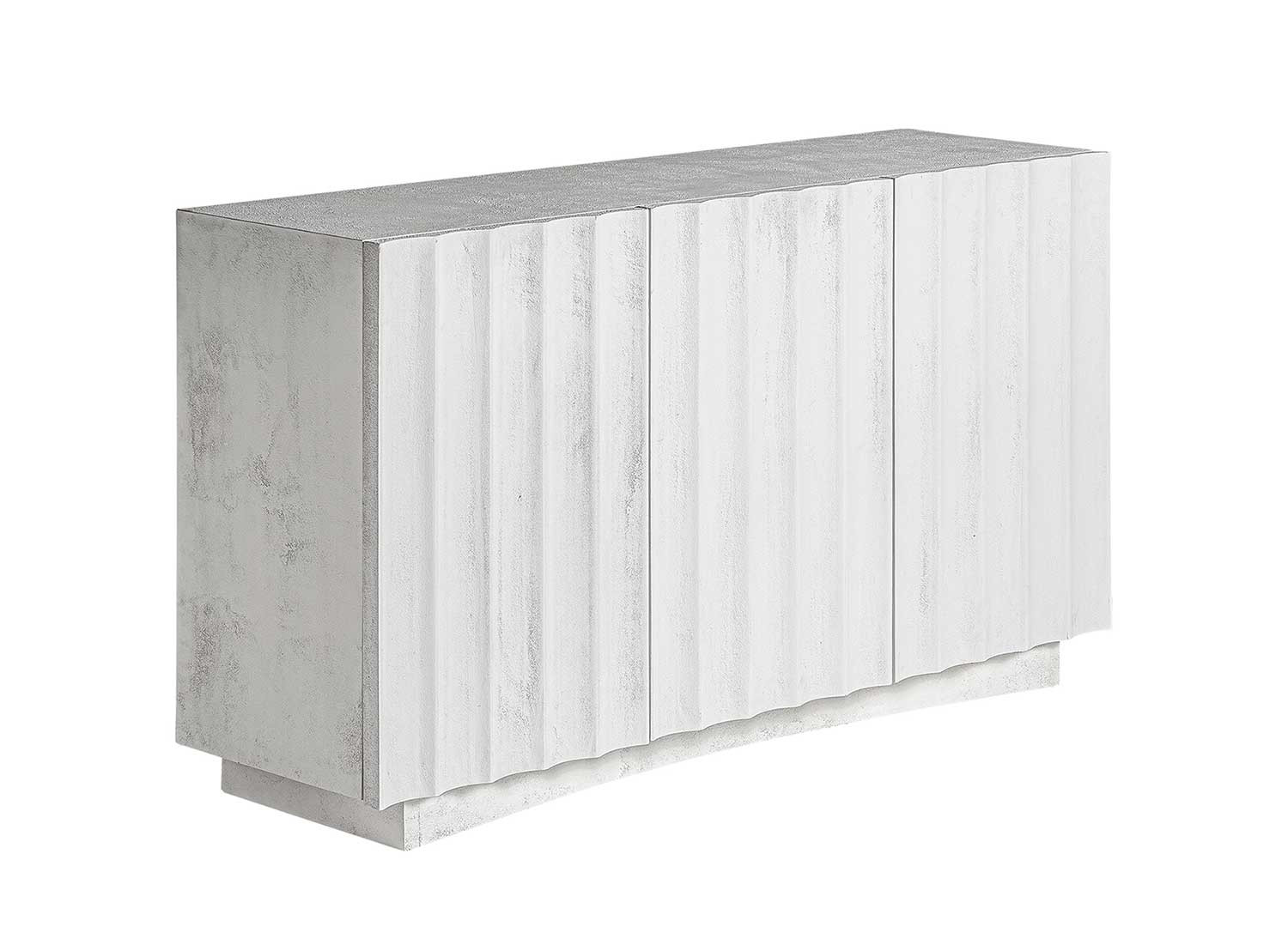 Buffet en résine blanche 140 cm 3 portes Lumina